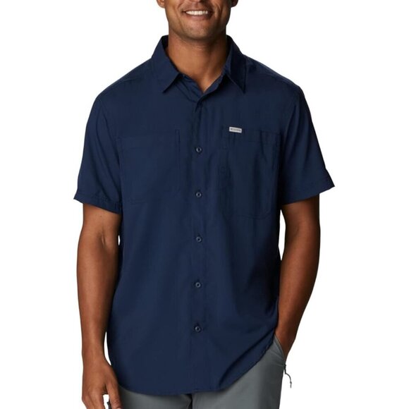 NWT Columbia Silver Ridge Utility Lite Short Sleeve Collegiate Navy Size 2XT - Picture 1 of 9
